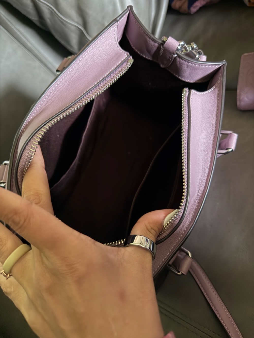 Coach lavender purple Embossed Leather Satchel with 2 matching short wallets - Picture 3 of 6